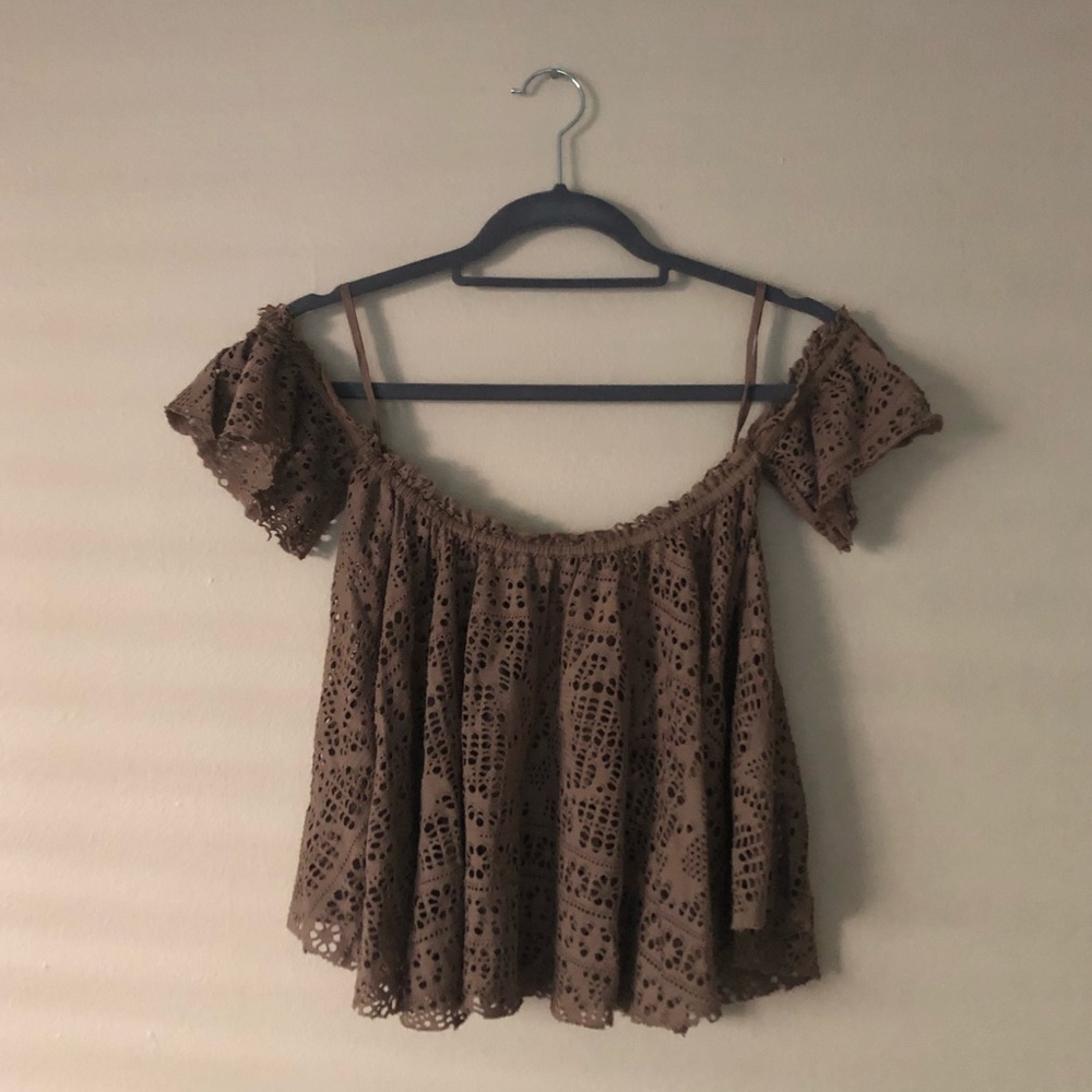Free People Beach. Perforate detached sleeve top
